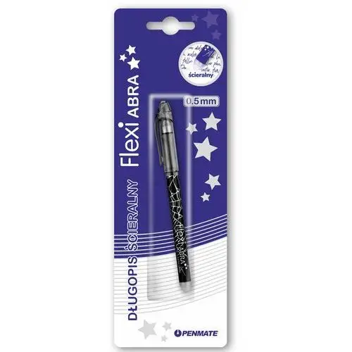 Długopis ścieralny flexi abra czarny na blistrze Penmate