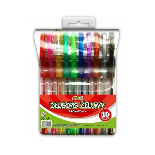 Długopis żelowy, Penmate Kolori, brokatowy, 10 kolorów