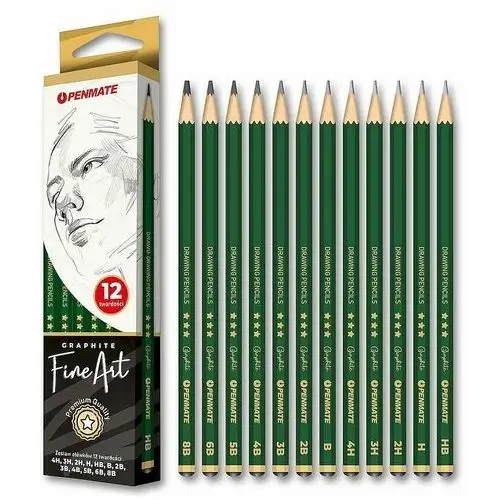 Penmate Zestaw ołówków fine art. 4h-8b 12 szt