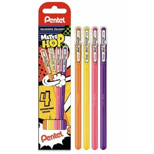 Długopisy żelowe mattehop - 4 wesołe kolory Pentel