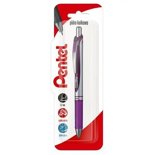 Pióro kulkowe 0,7 mm energel bl77, fioletowe, 1 szt. Pentel