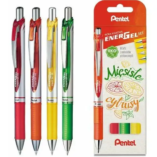 Pentel Pióro kulkowe energel 'bl77 /kpl 4 sztuki/ mięsiste cytrusy