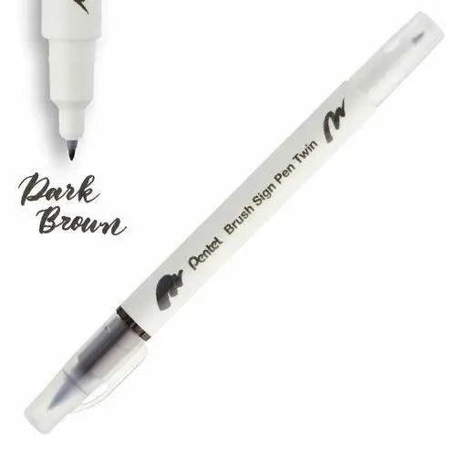 Pisak PENTEL Brush Sign Pen Twin SESW30 c. brązowy