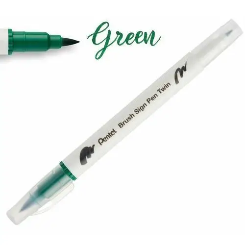 Pisak PENTEL Brush Sign Pen Twin SESW30 zielony