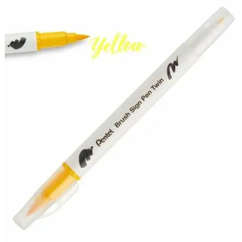 Pisak brush sign pen twin sesw30 żółty Pentel