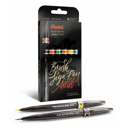 Pentel, Pisaki Brush Sign Pen Artist, SESF30C, 6szt