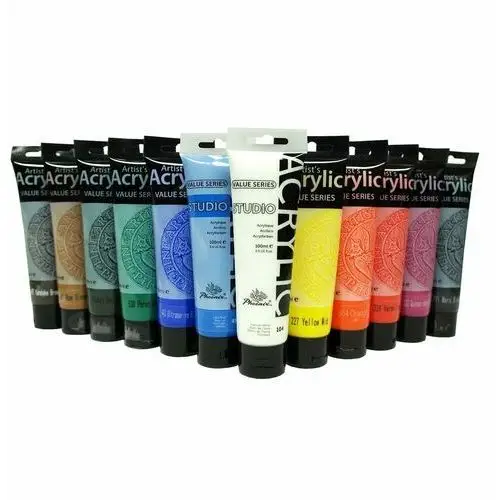 Farby Akrylowe Popularne Kolory Zestaw 100 Ml X 12