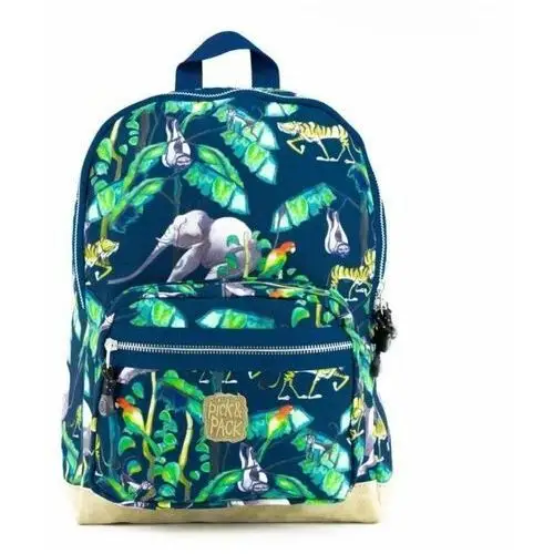 Plecak szkolny młodzieżowy dla chłopca i dziewczynki happy jungle m dżungla dwukomorowy Pick & pack