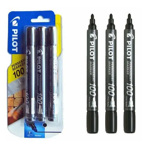 3 X Marker Permanentny Czarny Pilot Sca-100-B