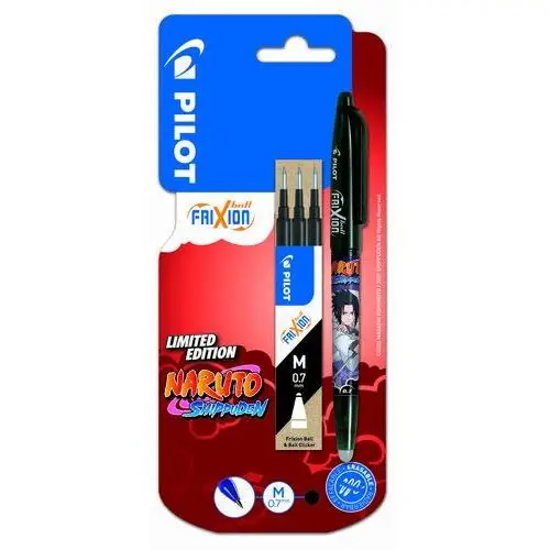 Pilot pióro kulkowe frixion ball czarny 0,7 x1 + wkłady frixion x3 naruto