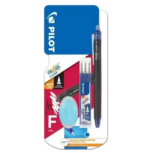 Zestaw długopis clicker niebieski + wkłady + gumka frixion Pilot