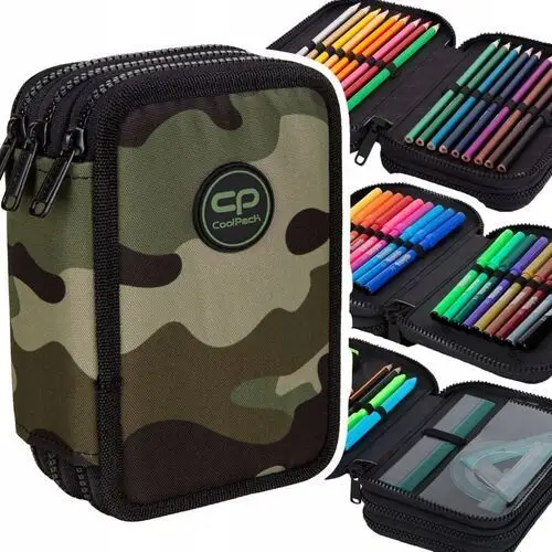 Piórnik CoolPack 3 Komory z wyposażeniem Jumper Moro Soldier Kredki Pisaki