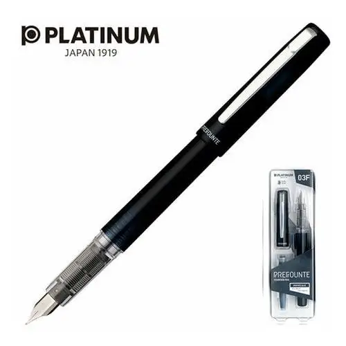 Pióro wieczne platinum prefounte graphite blue, f, w plastikowym opakowaniu, na blistrze, granatowe