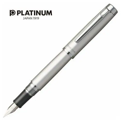 Pióro wieczne platinum procyon luster satin silver, m, srebrne