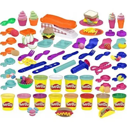 Play-doh Ciastolina Kuchnia Duży Zestaw 12 Tub 38 Akcesoriów 1 Kg Masy