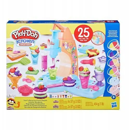 Play-doh Lodziarnia Zestaw Ciastolina 8 Tub 25 Akcesoriów F7378