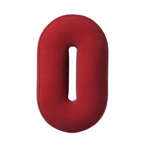 Poduszka Cyferka 0, intensywna czerwień, 24 x 40 cm, Posh Velvet