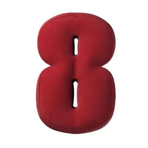 Poduszka Cyferka 8, intensywna czerwień, 25 x 40 cm, Posh Velvet