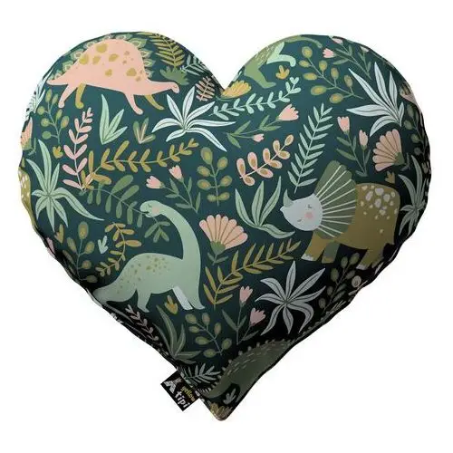 Poduszka Heart of Love, Dinozaury na zielonym tle, 45x15x45cm, Magic Collection