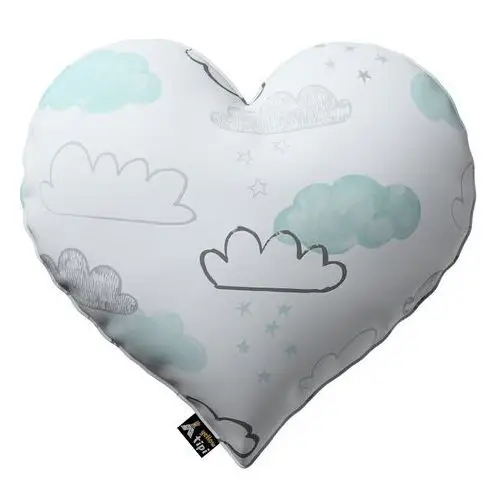 Poduszka Heart of Love, ecru-niebieski, 45x15x45cm, Magic Collection
