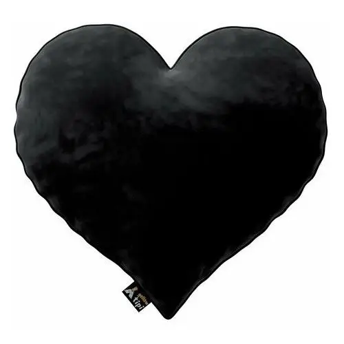 Poduszka Heart of Love, głęboka czerń, 45x15x45cm, Posh Velvet