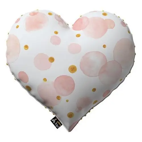 Poduszka Heart of Love z minky, ecru-różowy, 45x15x45cm, Magic Collection