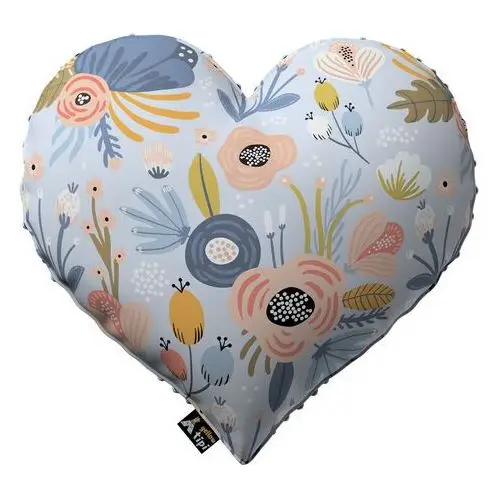 Poduszka Heart of Love z minky, niebieski, 45x15x45cm, Magic Collection
