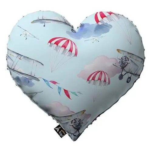 Poduszka Heart of Love z minky, niebiesko-różowy, 45x15x45cm, Magic Collection