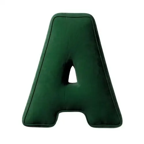 Poduszka literka A, butelkowa zieleń, 30x40cm, Posh Velvet