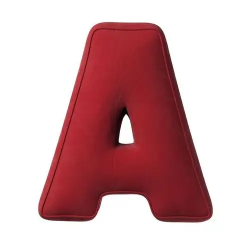 Poduszka literka A, intensywna czerwień, 30x40cm, Posh Velvet