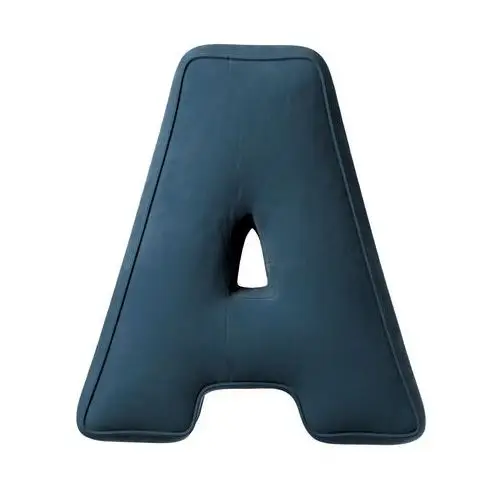Poduszka literka A, pruski błękit, 30x40cm, Posh Velvet