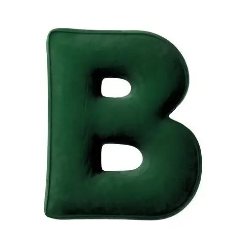 Poduszka literka B, butelkowa zieleń, 30x40cm, Posh Velvet