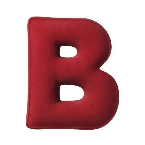 Poduszka literka B, intensywna czerwień, 30x40cm, Posh Velvet