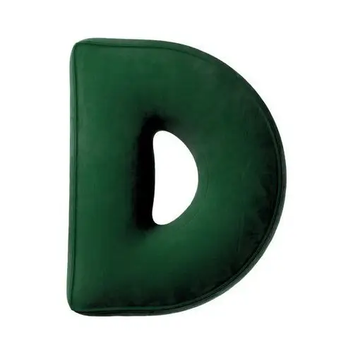 Poduszka literka D, butelkowa zieleń, 30x40cm, Posh Velvet