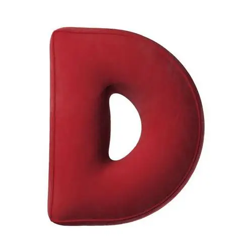 Poduszka literka D, intensywna czerwień, 30x40cm, Posh Velvet