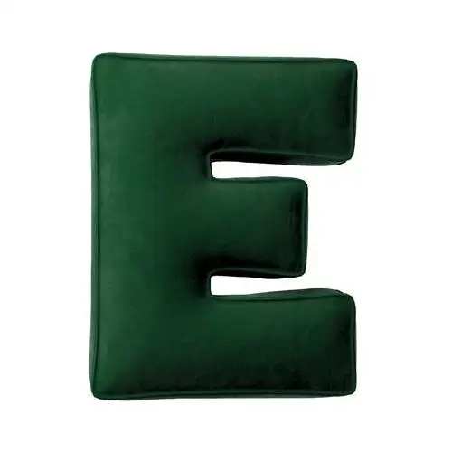 Poduszka literka E, butelkowa zieleń, 30x40cm, Posh Velvet