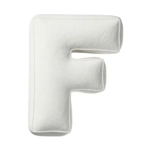 Poduszka literka F, biały, 35x40cm, Boucle