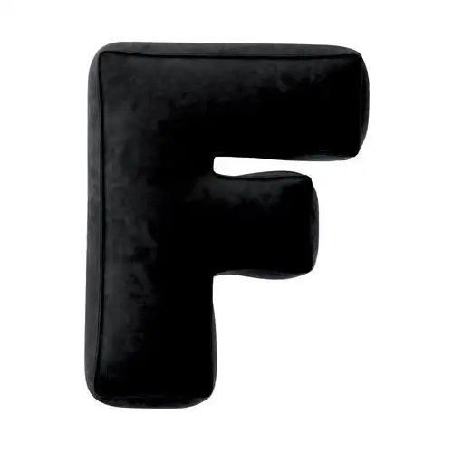 Poduszka literka F, głęboka czerń, 35x40cm, Posh Velvet