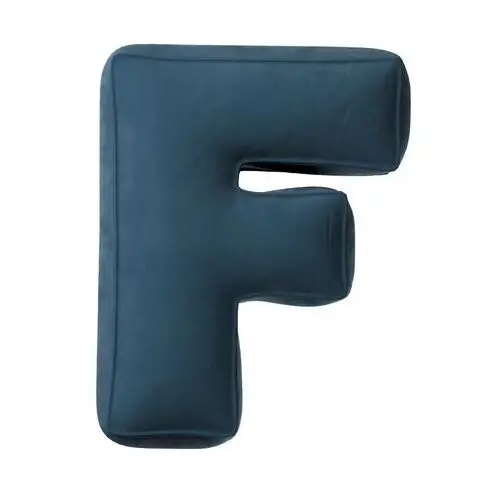 Poduszka literka F, pruski błękit, 35x40cm, Posh Velvet