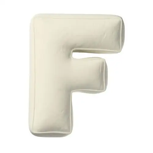Poduszka literka F, śmietankowa biel, 35x40cm, Posh Velvet