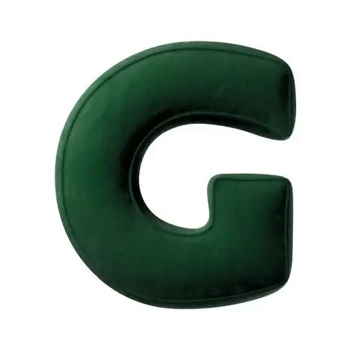 Poduszka literka G, butelkowa zieleń, 35x40cm, Posh Velvet
