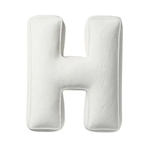 Poduszka literka H, biały, 35x40cm, Boucle