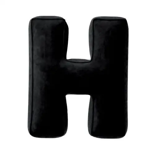 Poduszka literka H, głęboka czerń, 35x40cm, Posh Velvet