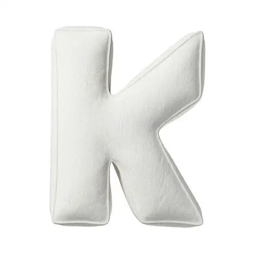 Poduszka literka K, biały, 35x40cm, Boucle