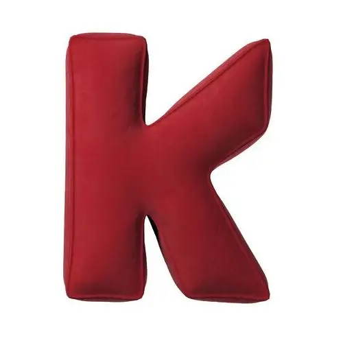 Poduszka literka K, intensywna czerwień, 35x40cm, Posh Velvet