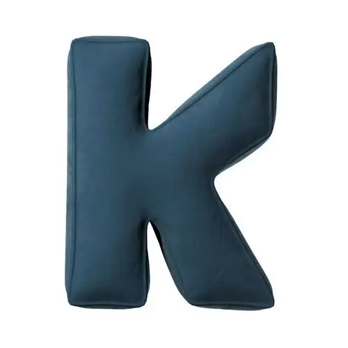 Poduszka literka K, pruski błękit, 35x40cm, Posh Velvet