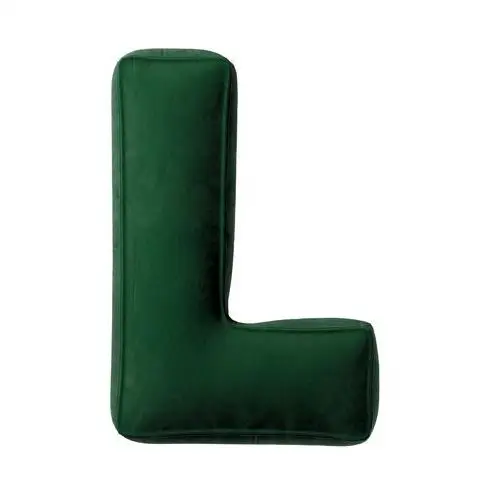 Poduszka literka L, butelkowa zieleń, 35x40cm, Posh Velvet