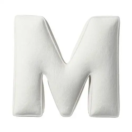 Poduszka literka M, biały, 35x40cm, Boucle