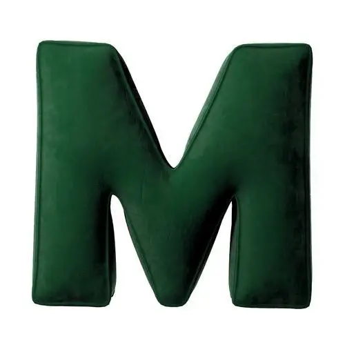 Poduszka literka M, butelkowa zieleń, 35x40cm, Posh Velvet