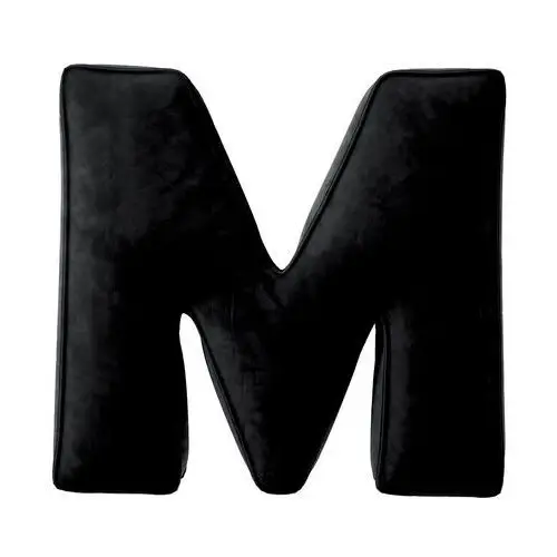 Poduszka literka M, głęboka czerń, 35x40cm, Posh Velvet